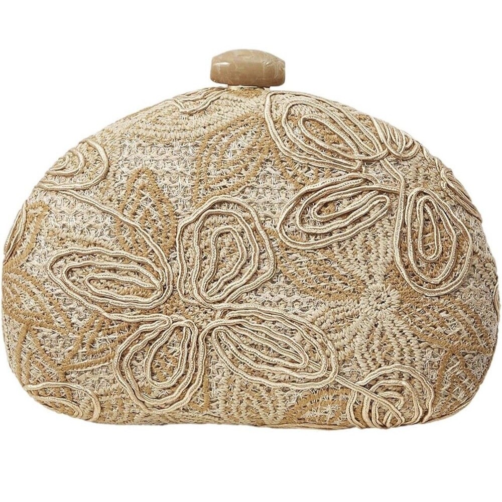 QWINEE Women's Shell Shaped Clutch Purse Ruched Mini Crossbody Bag